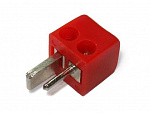Штекер для акустики 2 PIN DIN, с винтом (кубик), красный