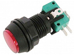 Кнопка-микрик RWA-602 OFF-(ON) lamp12V, 250V/16A, 3c красный