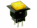 Кнопка RWD-313 OFF-(ON) LED, 250V/1.5A, 4c желтый