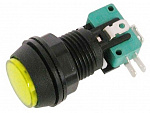 Кнопка-микрик RWA-602 OFF-(ON) lamp12V, 250V/16A, 3c желтый