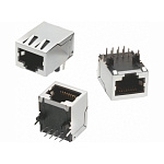 Гнездо RJ-45 8P8C на плату, CAT 5e (экран)
