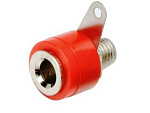 Гнездо Banana 15mm (шток=7mm) Ni/Pl, красное