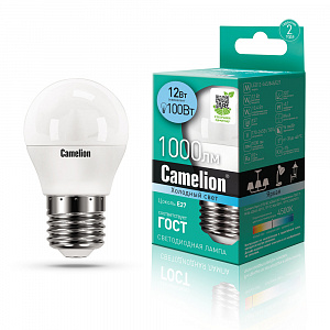 Camelion LED12-G45/845/E27 220V 12W 4500K матовая