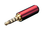 Штекер 2.5 мм 4 pole, G/Ni красный