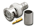 Штекер BNC (B-111A) обжимной, на кабель RG6/U, Ni/Gold pin