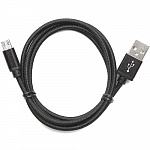 SmartBuy USB шт. - microUSB шт. 1.2m, оплетка нейлон, черный