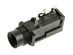 Гнездо 6.35 mm моно на корпус с выкл., 3c, Ni/Pl
