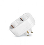 Двойник сетевой TOKER 2T2 250V 6A, с заземлением, белый