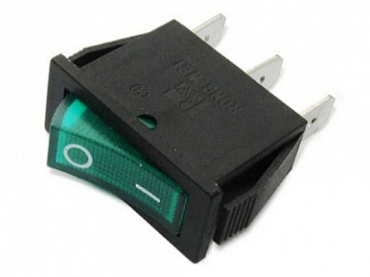 Выключатель RWB-404 OFF-ON neon, 250V/15A, 3c зеленый