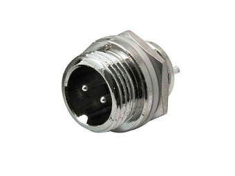 Штекер GX12 M12 2-pin, 125V/5A, на корпус