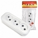 Блок розеток LUX У3-О 3-местная б/заз., 250В 10А