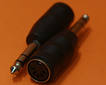 Переходник штекер 6.35 mm - гнездо DIN5, стерео, Ni/Pl