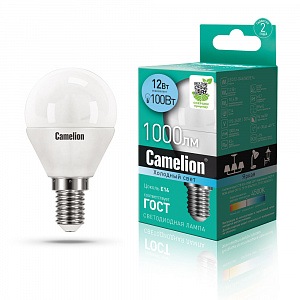 Camelion LED12-G45/845/E14 220V 12W 4500K матовая