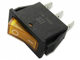 Выключатель RWB-404 OFF-ON neon, 250V/15A, 3c желтый