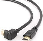 Шнур соединительный HDMI-HDMI 3m (феррит) угловой, golden pin