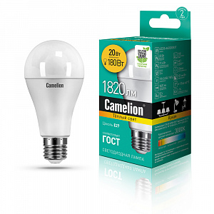 Camelion LED20-A65/830/E27 220V 20W 3000K матовая