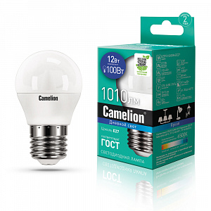 Camelion LED12-G45/865/E27 220V 12W 6500K матовая