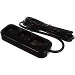 Сетевой удлинитель LUX У3-О-05 3-местный б/заз., 250В 10А, 5м, черный