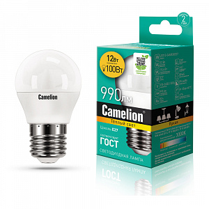Camelion LED12-G45/830/E27 220V 12W 3000K матовая