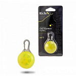 LED-кулон Richi желтый на ошейник, 3 режима, CR2032