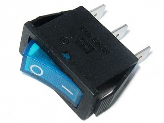 Выключатель RWB-404 OFF-ON neon, 250V/15A, 3c синий