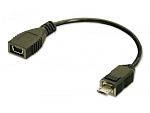 Переходник штекер microUSB - гнездо miniUSB, шнур 0.1м, Ni/Pl
