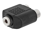 Переходник гнездо 3.5 mm стерео - 2 гнезда RCA, Ni/Pl