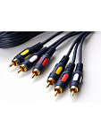 Шнур соединительный 3RCA-3RCA 5м литой