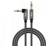 Шнур соединительный 3.5 шт. - 3.5 шт. угловой 1м литой, оплетка ткань