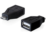 Переходник штекер microUSB - гнездо USB, Ni/Pl