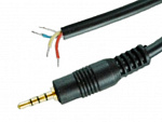 Штекер 2.5 mm TRRS 4C, G/Pl на кабеле 1.5m