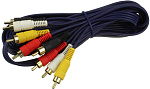 Шнур соединительный Luxmann 4RCA-4RCA 1m (пласт. штекер)