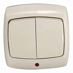 Выключатель SE Рондо СП 2-клавишный, с индикацией, слоновая кость