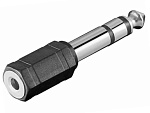 Переходник штекер 6.35 mm - гнездо 3.5 mm, стерео, Ni/Pl