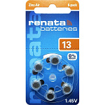 Элемент питания Renata ZA13 1.4V BL6