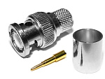 Штекер BNC (B-111B) обжимной, на кабель RG213/U, Ni/Gold pin