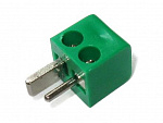 Штекер для акустики 2 PIN DIN, с винтом (кубик), зеленый