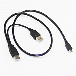 miniUSB шт. - 2*USB шт. 0.3m (HDD, сканер)