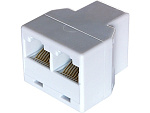Переходник гнездо 8P8C - 2 гнезда 8P8C (RJ45)