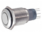 Кнопка антивандальная JH16-C1 ON-(ON) LED 12V, 250V/3A, 5c белый
