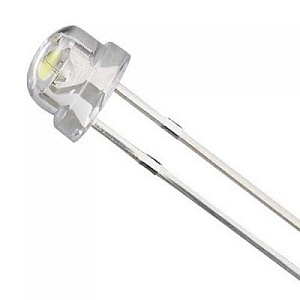 Светодиод 4.8мм CW 20mA 3.0-3.8V (холодно-белый) 120 °