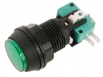 Кнопка-микрик RWA-602 OFF-(ON) lamp12V, 250V/16A, 3c зеленый