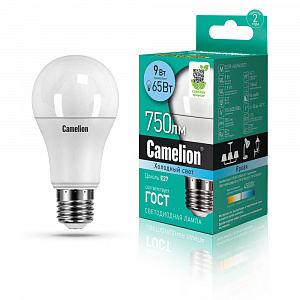 Camelion LED9-A60/845/E27 220V 9W 4500K матовая