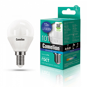 Camelion LED12-G45/865/E14 220V 12W 6500K матовая