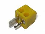 Штекер для акустики 2 PIN DIN, с винтом (кубик), желтый