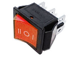 Выключатель RWB-509 ON-OFF-ON neon, 250V/15A, 6c красный