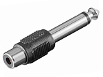 Переходник штекер 6.35 mm моно - гнездо RCA, Ni/Pl