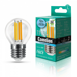 Camelion LED12-G45-FL/845/E27 220V 12W 4500K филамент