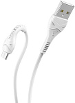 Шнур соединительный Hoco X37 USB - microUSB, 2.4A, 1 м, белый
