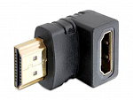 Переходник штекер HDMI - гнездо HDMI, угловой, G/Pl